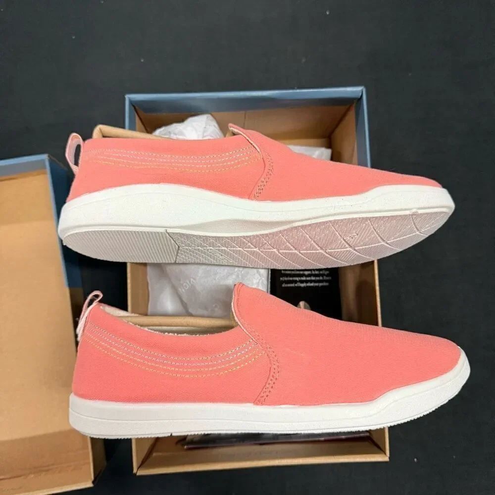Vionic Marshall Papaya Canvas Slip On Sneakers 6 - Picture 3 of 7
